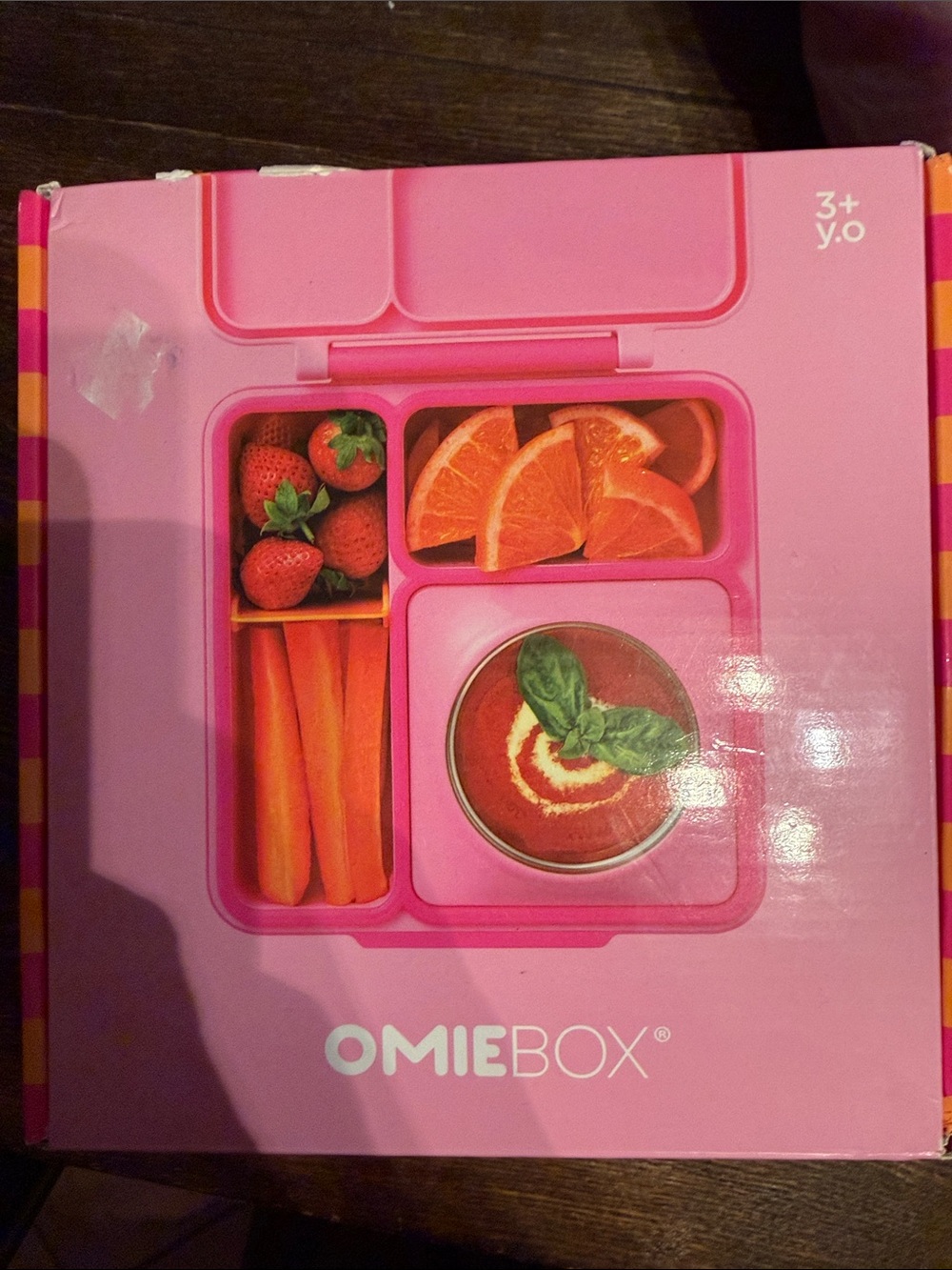 OmieBox Pink Divided Lunch Box - 3+